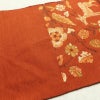 名古屋帯 六通柄 良品 正絹 人物・動物柄 松葉仕立て なごや帯 リサイクル帯 帯 紬地 橙_画像16