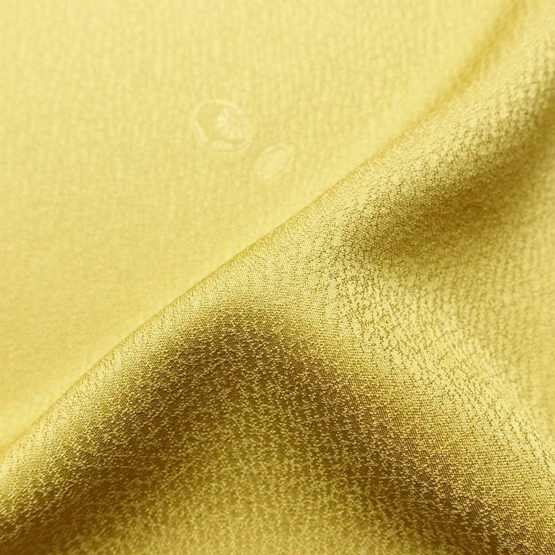 色無地 良品 しつけ糸付き 一つ紋付き 正絹 古典柄 袷仕立て 身丈155cm 裄丈64cm リサイクル着物 着物 お茶会 フォーマル シンプル 黄・黄土色_画像21