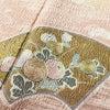 付け下げ 良品 落款入り 絞り ふくれ織 トールサイズ 正絹 古典柄 袷仕立て 身丈171cm 裄丈67.5cm リサイクル着物 着物 箔 金糸 入学式 卒業式 七五三 お宮参り フォーマル 粋 東雲色 扇面 橙_画像7