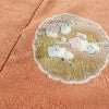 付け下げ 良品 落款入り 絞り ふくれ織 トールサイズ 正絹 古典柄 袷仕立て 身丈171cm 裄丈67.5cm リサイクル着物 着物 箔 金糸 入学式 卒業式 七五三 お宮参り フォーマル 粋 東雲色 扇面 橙_画像18