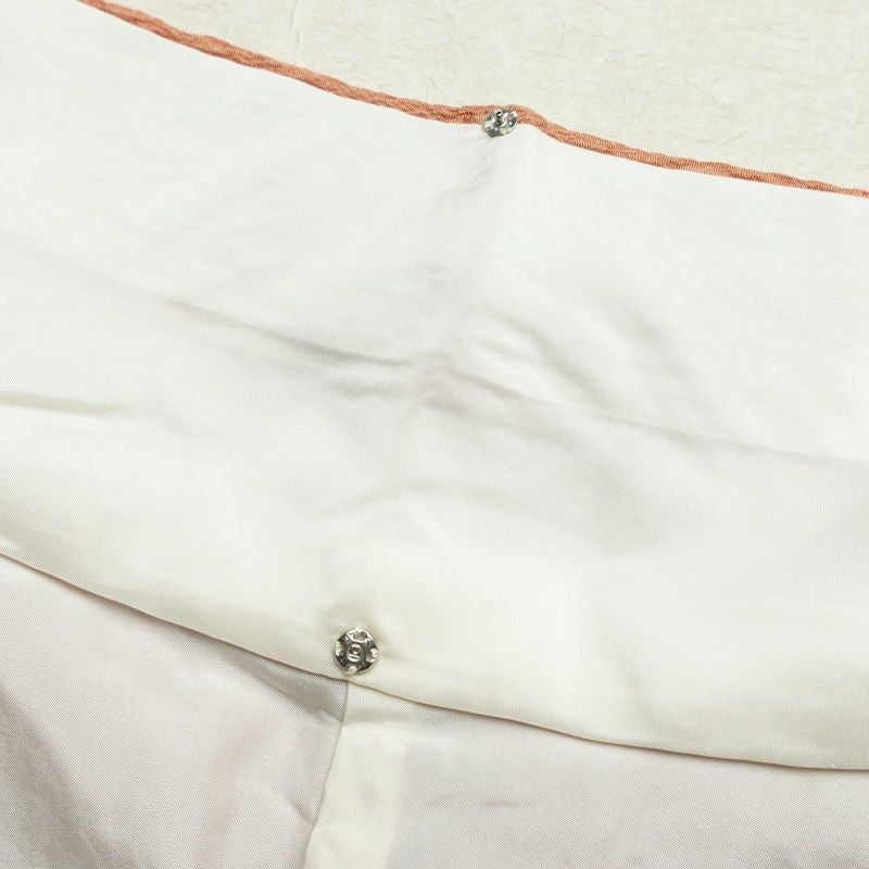 付け下げ 良品 落款入り 絞り ふくれ織 トールサイズ 正絹 古典柄 袷仕立て 身丈171cm 裄丈67.5cm リサイクル着物 着物 箔 金糸 入学式 卒業式 七五三 お宮参り フォーマル 粋 東雲色 扇面 橙_画像20