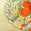 名古屋帯 太鼓柄 正絹 花柄 名古屋仕立て なごや帯 リサイクル帯 帯 刺繍 金糸 紅葉 菖蒲 白_画像6