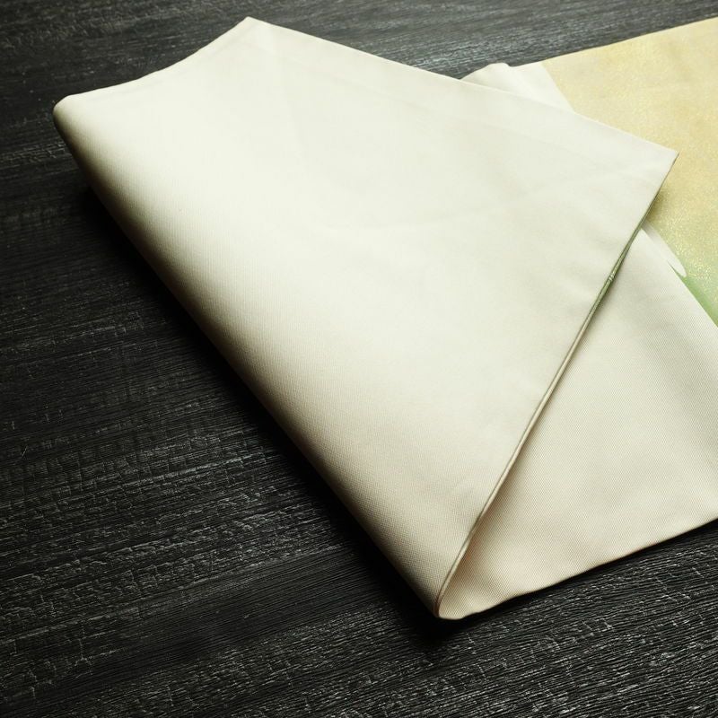 名古屋帯 太鼓柄 正絹 花柄 名古屋仕立て なごや帯 リサイクル帯 帯 刺繍 金糸 紅葉 菖蒲 白_画像9