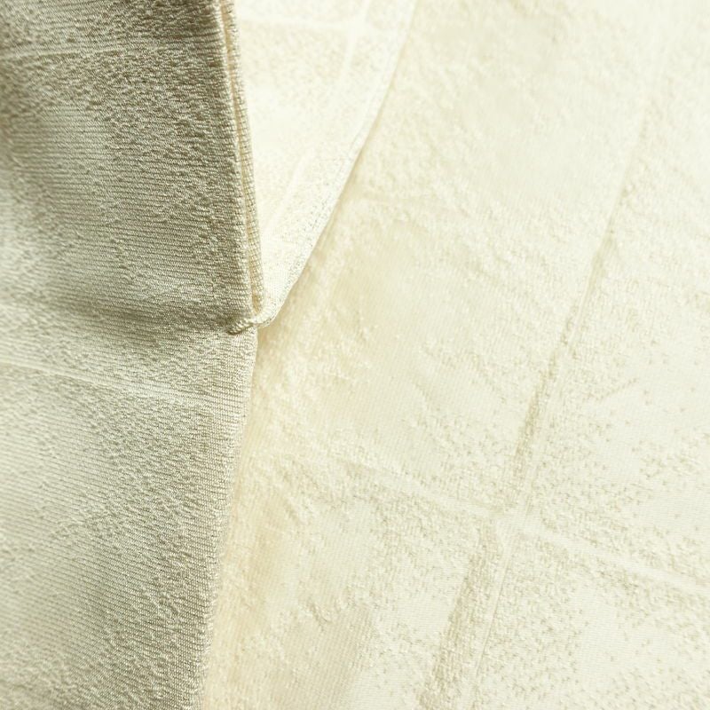 名古屋帯 太鼓柄 良品 落款入り 正絹 古典柄 名古屋仕立て なごや帯 リサイクル帯 帯 銀糸 扇面 白_画像20