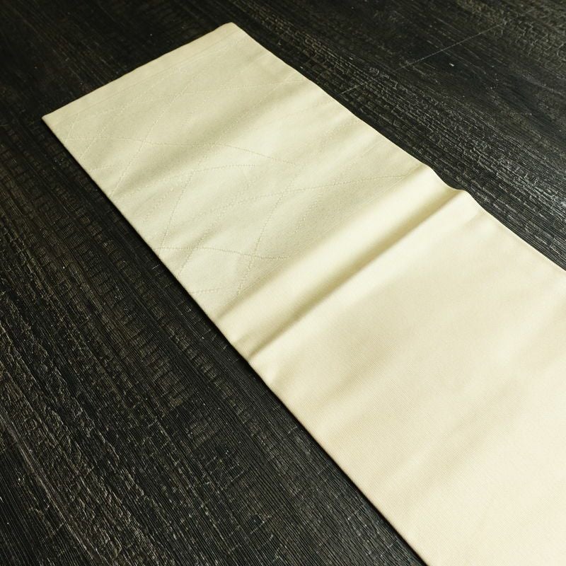 名古屋帯 太鼓柄 正絹 花柄 名古屋仕立て なごや帯 リサイクル帯 帯 金糸 銀糸 クリーム_画像15