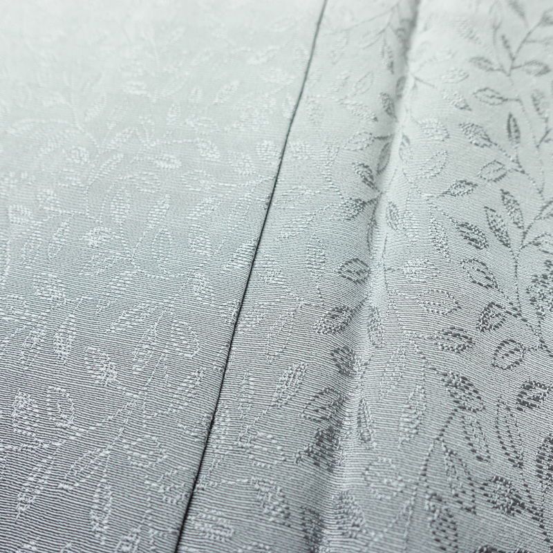 付け下げ 良品 落款入り 一つ紋付き 正絹 木の葉・植物柄 袷仕立て 身丈153.5cm 裄丈65cm リサイクル着物 着物 入学式 卒業式 フォーマル シンプル 上品 グレー_画像8