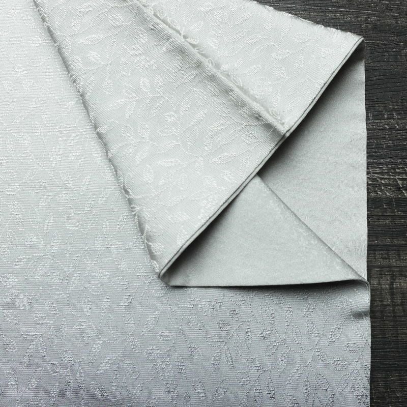 付け下げ 良品 落款入り 一つ紋付き 正絹 木の葉・植物柄 袷仕立て 身丈153.5cm 裄丈65cm リサイクル着物 着物 入学式 卒業式 フォーマル シンプル 上品 グレー_画像12