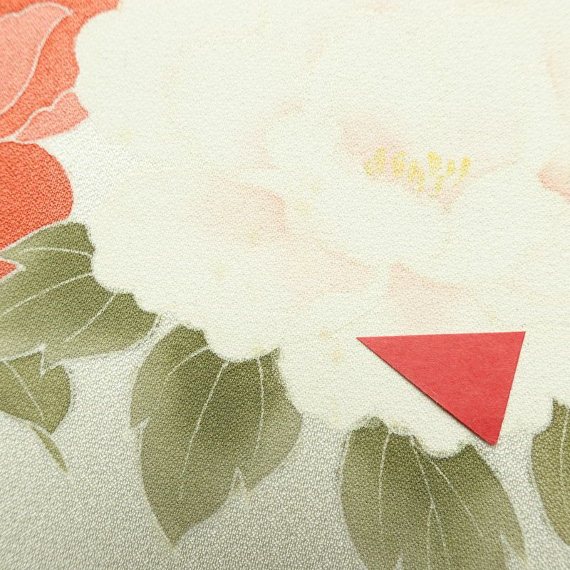 付け下げ トールサイズ 正絹 花柄 袷仕立て 身丈173cm 裄丈66.5cm リサイクル着物 着物 入学式 卒業式 七五三 お宮参り フォーマル 上品 菊 芍薬 クリーム_画像15