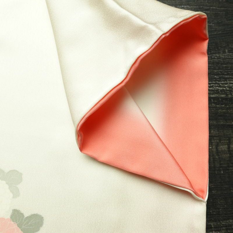 付け下げ トールサイズ 正絹 花柄 袷仕立て 身丈173cm 裄丈66.5cm リサイクル着物 着物 入学式 卒業式 七五三 お宮参り フォーマル 上品 菊 芍薬 クリーム_画像17