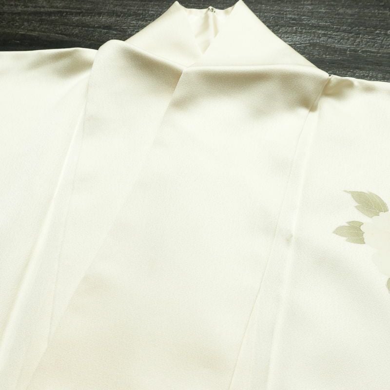 付け下げ トールサイズ 正絹 花柄 袷仕立て 身丈173cm 裄丈66.5cm リサイクル着物 着物 入学式 卒業式 七五三 お宮参り フォーマル 上品 菊 芍薬 クリーム_画像18