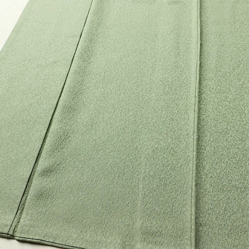 色無地 良品 落款入り 本草木染作家物 瑞寶 正絹 無地 袷仕立て 身丈154cm 裄丈63cm リサイクル着物 一部しつけ糸付き 着物 作家物 お茶会 緑・うぐいす色_画像4