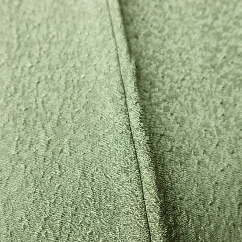 色無地 良品 落款入り 本草木染作家物 瑞寶 正絹 無地 袷仕立て 身丈154cm 裄丈63cm リサイクル着物 一部しつけ糸付き 着物 作家物 お茶会 緑・うぐいす色_画像10