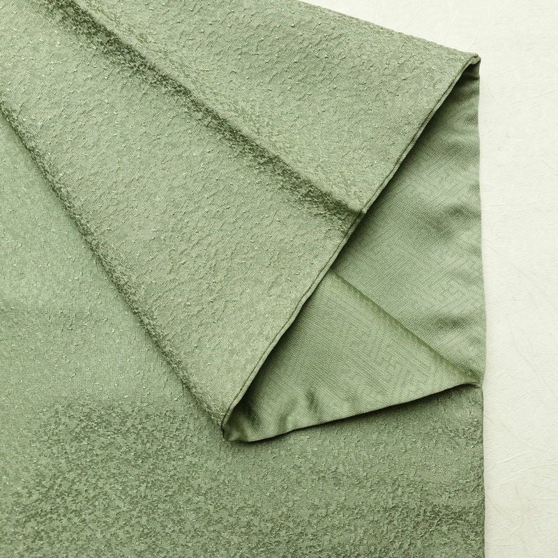 色無地 良品 落款入り 本草木染作家物 瑞寶 正絹 無地 袷仕立て 身丈154cm 裄丈63cm リサイクル着物 一部しつけ糸付き 着物 作家物 お茶会 緑・うぐいす色_画像15