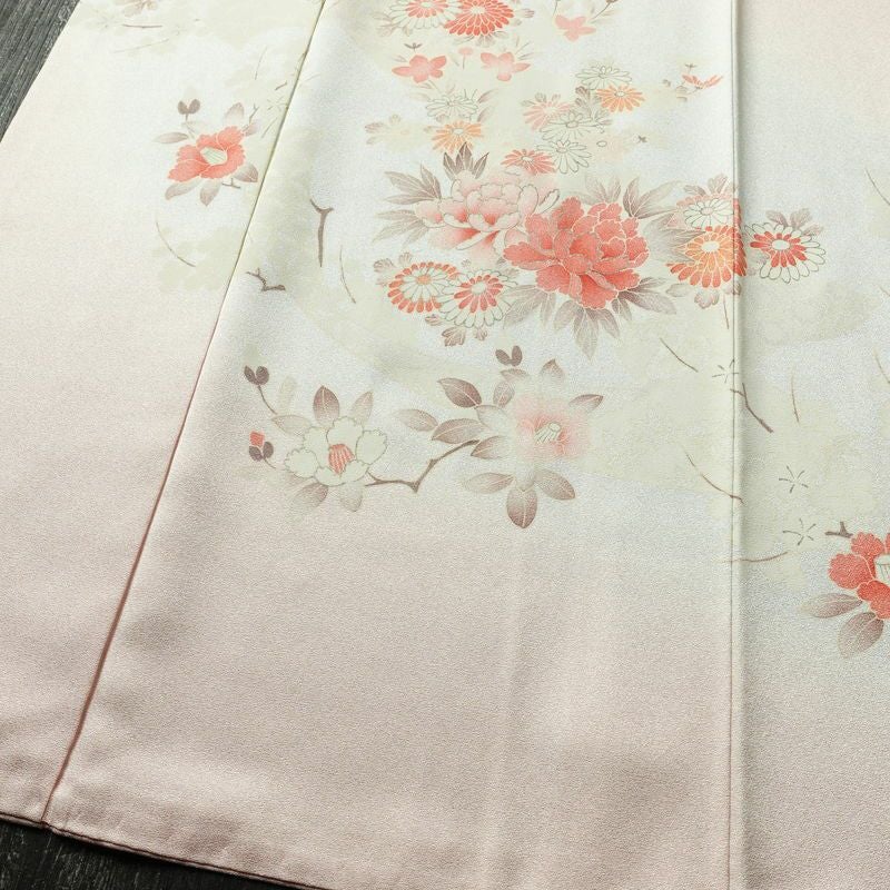 訪問着 良品 トールサイズ 正絹 花柄 袷仕立て 身丈170.5cm 裄丈67.5cm リサイクル着物 着物 刺繍 入学式 卒業式 七五三 お宮参り フォーマル 上品 ピンク_画像4