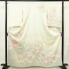 訪問着 正絹 花柄 袷仕立て 身丈162cm 裄丈66cm リサイクル着物 着物 金彩 入学式 卒業式 七五三 お宮参り フォーマル レトロ 白_画像1