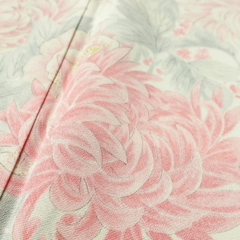 訪問着 正絹 花柄 袷仕立て 身丈162cm 裄丈66cm リサイクル着物 着物 金彩 入学式 卒業式 七五三 お宮参り フォーマル レトロ 白_画像7