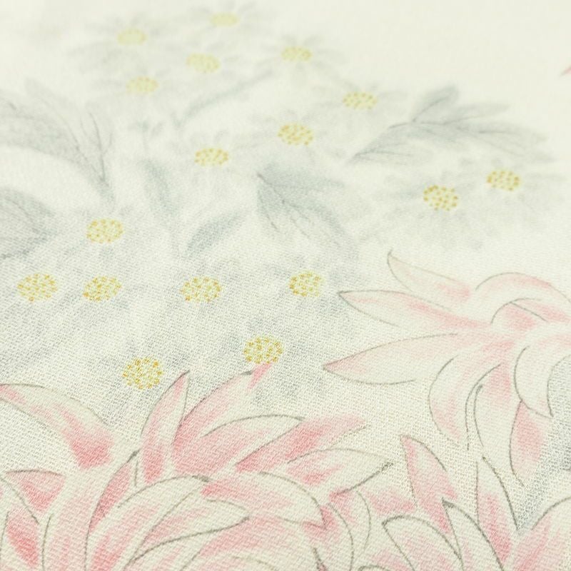 訪問着 正絹 花柄 袷仕立て 身丈162cm 裄丈66cm リサイクル着物 着物 金彩 入学式 卒業式 七五三 お宮参り フォーマル レトロ 白_画像9