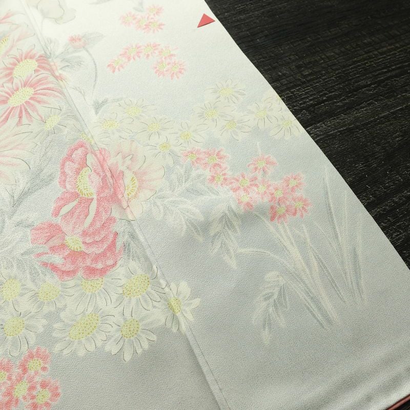 訪問着 正絹 花柄 袷仕立て 身丈162cm 裄丈66cm リサイクル着物 着物 金彩 入学式 卒業式 七五三 お宮参り フォーマル レトロ 白_画像13