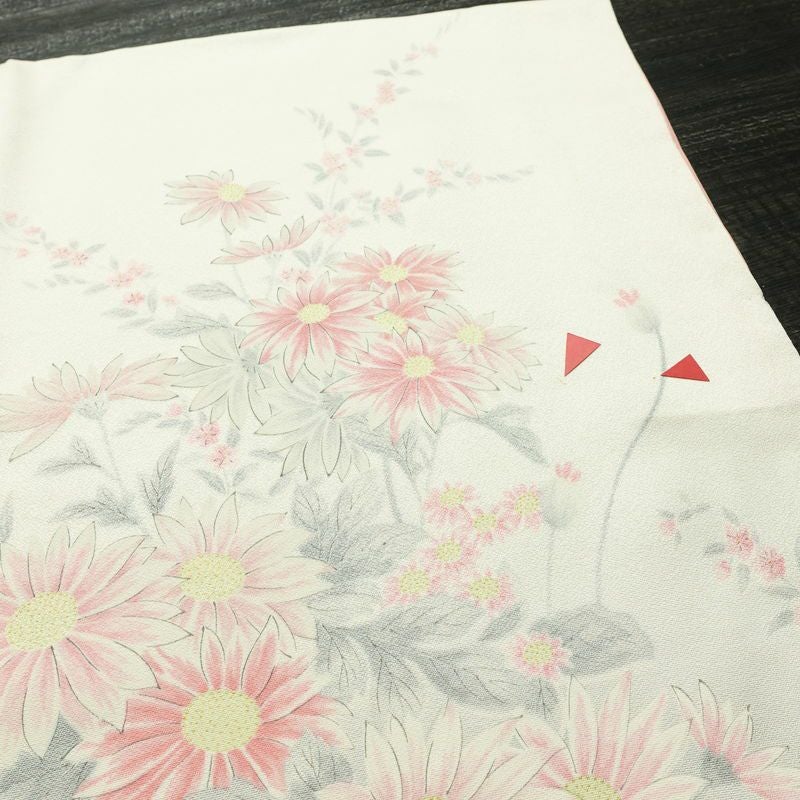 訪問着 正絹 花柄 袷仕立て 身丈162cm 裄丈66cm リサイクル着物 着物 金彩 入学式 卒業式 七五三 お宮参り フォーマル レトロ 白_画像15