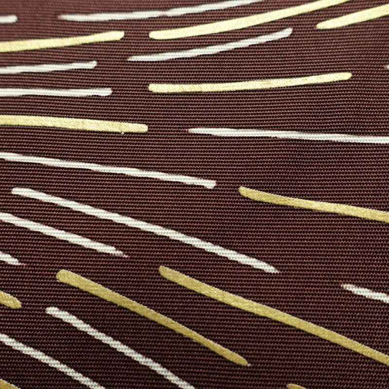 名古屋帯 太鼓柄 正絹 幾何学柄・抽象柄 名古屋仕立て なごや帯 リサイクル帯 帯 シンプル 小豆・エンジ_画像3