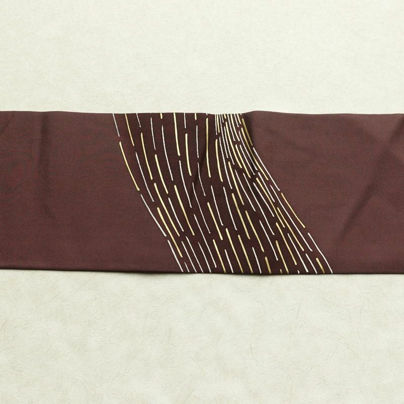 名古屋帯 太鼓柄 正絹 幾何学柄・抽象柄 名古屋仕立て なごや帯 リサイクル帯 帯 シンプル 小豆・エンジ_画像12