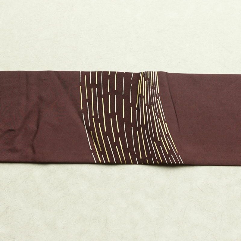 名古屋帯 太鼓柄 正絹 幾何学柄・抽象柄 名古屋仕立て なごや帯 リサイクル帯 帯 シンプル 小豆・エンジ_画像13