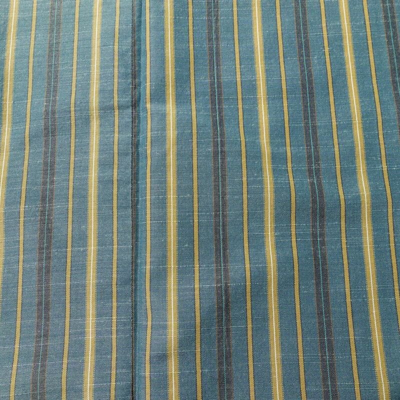 紬 ポリエステル 縞柄・線柄 袷仕立て 身丈163.5cm 裄丈66cm リサイクル着物 着物 モダン カジュアル 青・紺_画像7