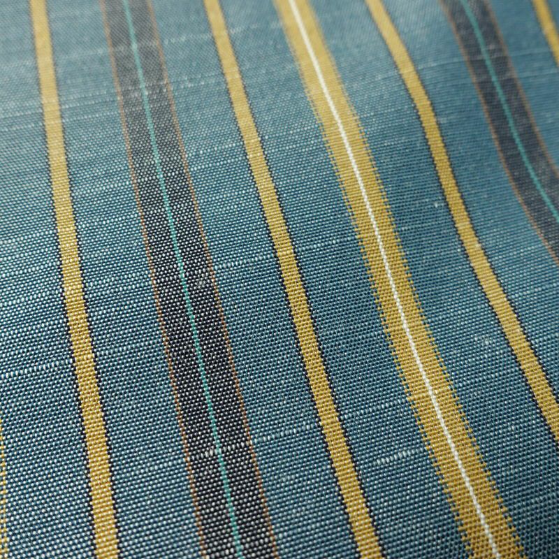 紬 ポリエステル 縞柄・線柄 袷仕立て 身丈163.5cm 裄丈66cm リサイクル着物 着物 モダン カジュアル 青・紺_画像8