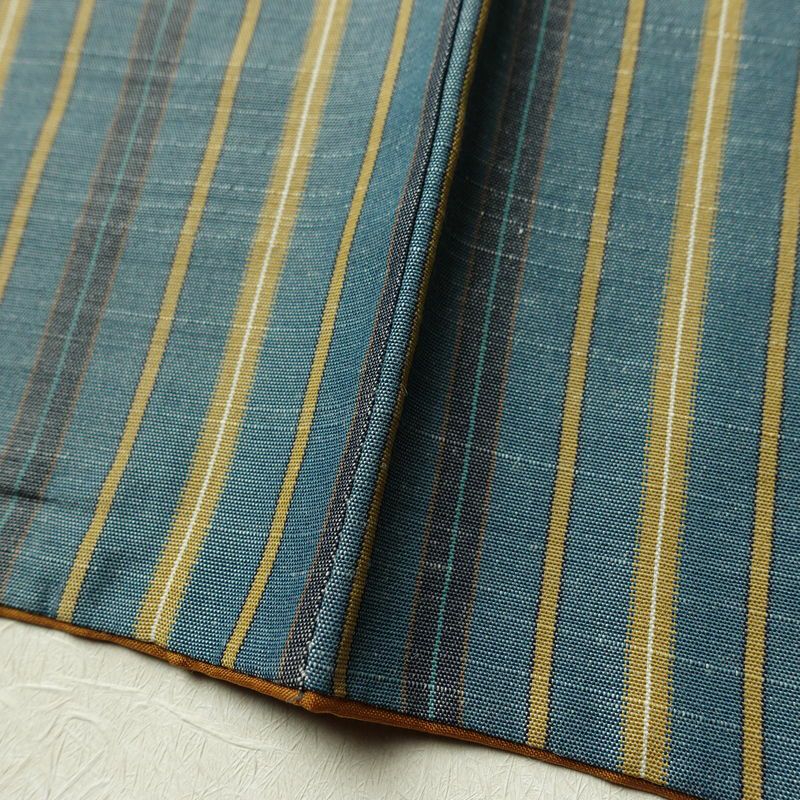 紬 ポリエステル 縞柄・線柄 袷仕立て 身丈163.5cm 裄丈66cm リサイクル着物 着物 モダン カジュアル 青・紺_画像11