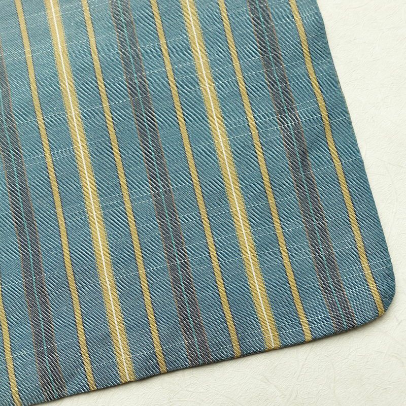 紬 ポリエステル 縞柄・線柄 袷仕立て 身丈163.5cm 裄丈66cm リサイクル着物 着物 モダン カジュアル 青・紺_画像15