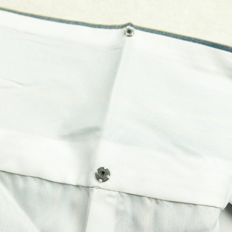 紬 ポリエステル 縞柄・線柄 袷仕立て 身丈163.5cm 裄丈66cm リサイクル着物 着物 モダン カジュアル 青・紺_画像19