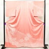 訪問着 絞り 綸子 正絹 古典柄 袷仕立て 身丈164cm 裄丈66.5cm リサイクル着物 着物 フォーマル 粋 ピンク_画像1