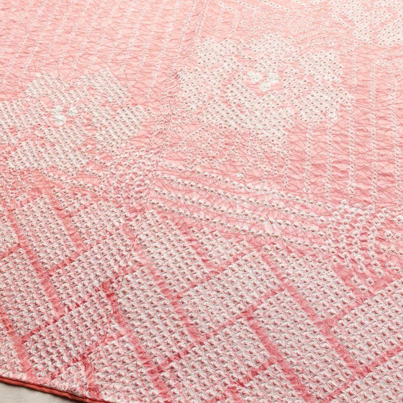 訪問着 絞り 綸子 正絹 古典柄 袷仕立て 身丈164cm 裄丈66.5cm リサイクル着物 着物 フォーマル 粋 ピンク_画像8