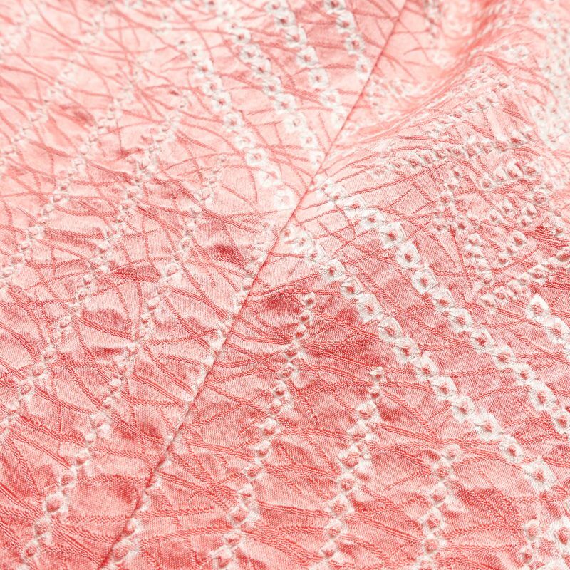 訪問着 絞り 綸子 正絹 古典柄 袷仕立て 身丈164cm 裄丈66.5cm リサイクル着物 着物 フォーマル 粋 ピンク_画像14