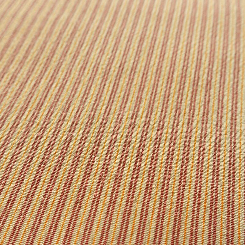 単衣 小紋 縮緬 ポリエステル 縞柄・線柄 単衣仕立て 身丈160cm 裄丈67cm リサイクル着物 着物 シンプル ベージュ_画像8