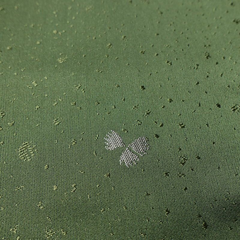 小紋 良品 しつけ糸付き 正絹 花柄 袷仕立て 身丈153cm 裄丈64cm リサイクル着物 着物 緑・うぐいす色_画像8