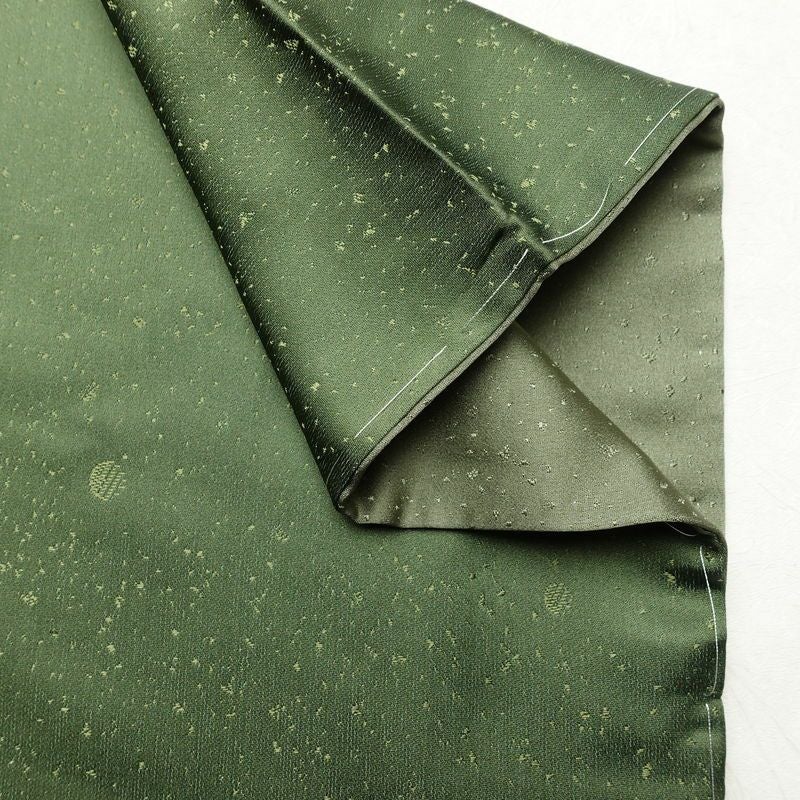 小紋 良品 しつけ糸付き 正絹 花柄 袷仕立て 身丈153cm 裄丈64cm リサイクル着物 着物 緑・うぐいす色_画像15