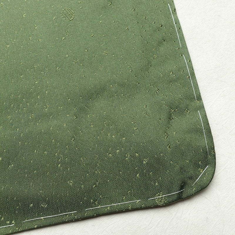 小紋 良品 しつけ糸付き 正絹 花柄 袷仕立て 身丈153cm 裄丈64cm リサイクル着物 着物 緑・うぐいす色_画像16