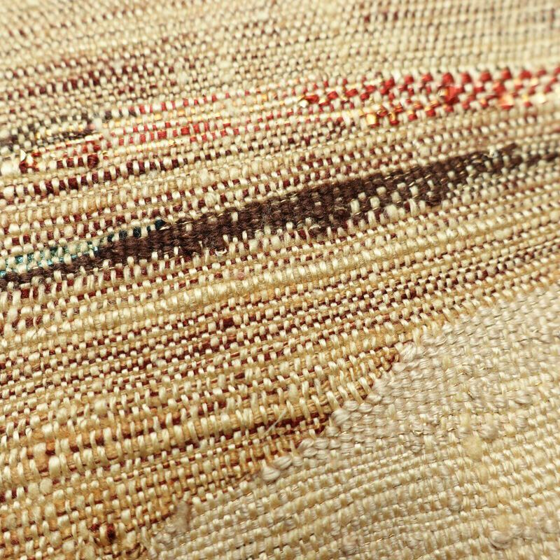 名古屋帯 太鼓柄 良品 正絹 幾何学柄・抽象柄 松葉仕立て なごや帯 リサイクル帯 帯 紬地 ベージュ_画像5