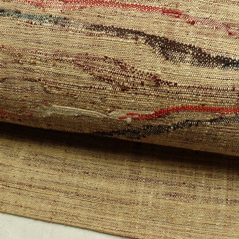 名古屋帯 太鼓柄 良品 正絹 幾何学柄・抽象柄 松葉仕立て なごや帯 リサイクル帯 帯 紬地 ベージュ_画像7