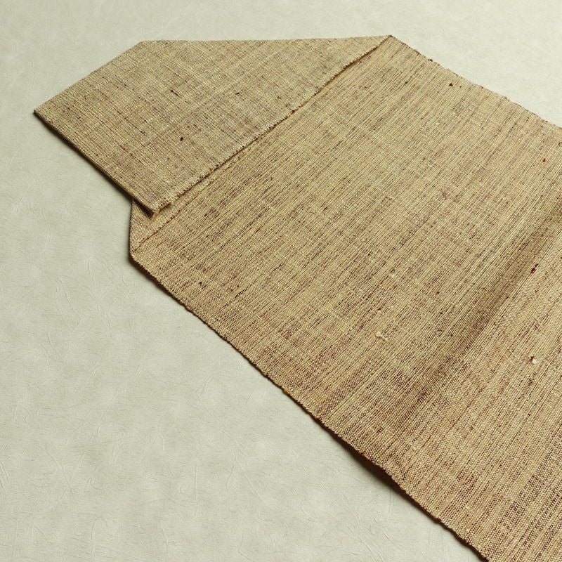 名古屋帯 太鼓柄 良品 正絹 幾何学柄・抽象柄 松葉仕立て なごや帯 リサイクル帯 帯 紬地 ベージュ_画像16