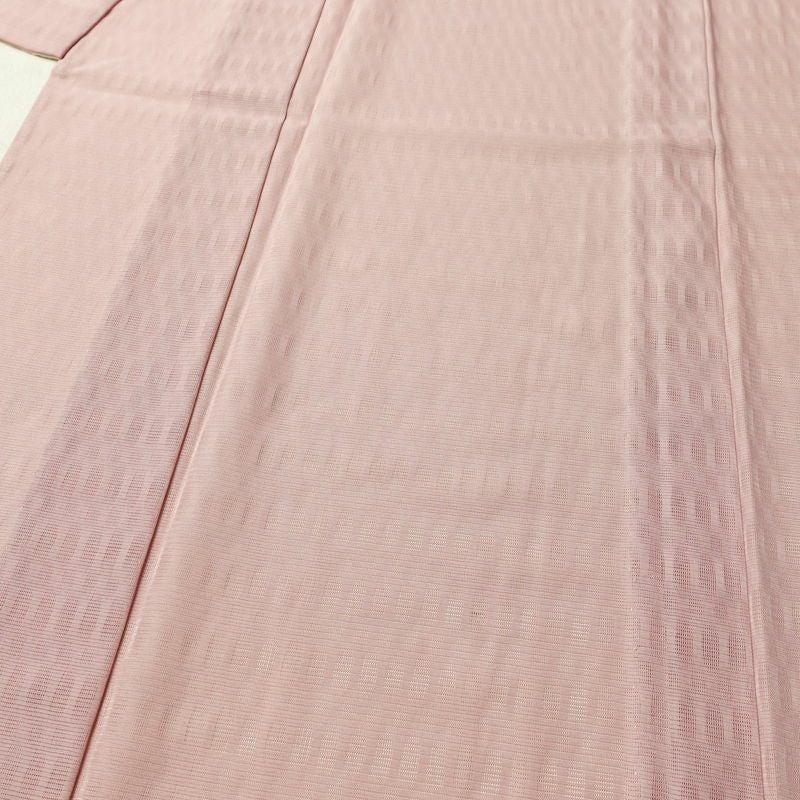 盛夏 色無地 しつけ糸付き 一つ紋付き ポリエステル その他の柄 単衣仕立て 身丈158cm 裄丈64.5cm リサイクル着物 着物 薄物 ピンク_画像5