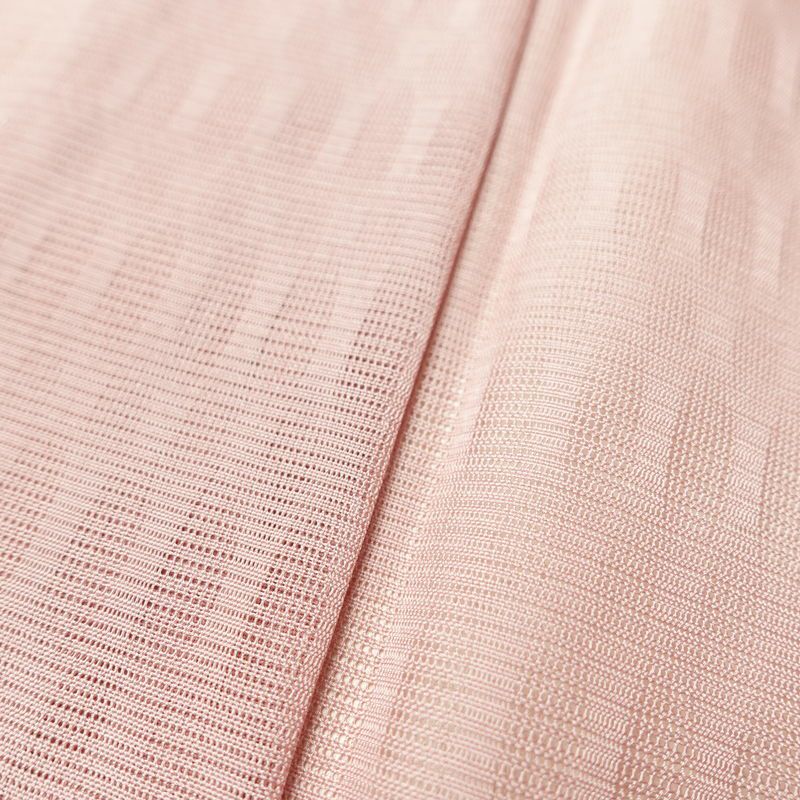 盛夏 色無地 しつけ糸付き 一つ紋付き ポリエステル その他の柄 単衣仕立て 身丈158cm 裄丈64.5cm リサイクル着物 着物 薄物 ピンク_画像8
