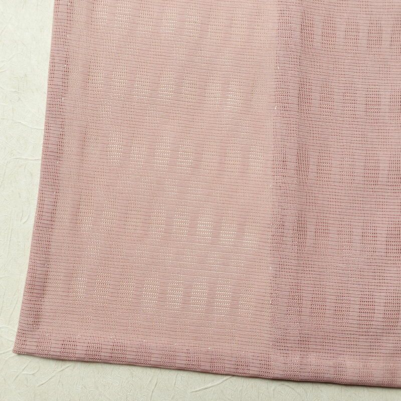 盛夏 色無地 しつけ糸付き 一つ紋付き ポリエステル その他の柄 単衣仕立て 身丈158cm 裄丈64.5cm リサイクル着物 着物 薄物 ピンク_画像10