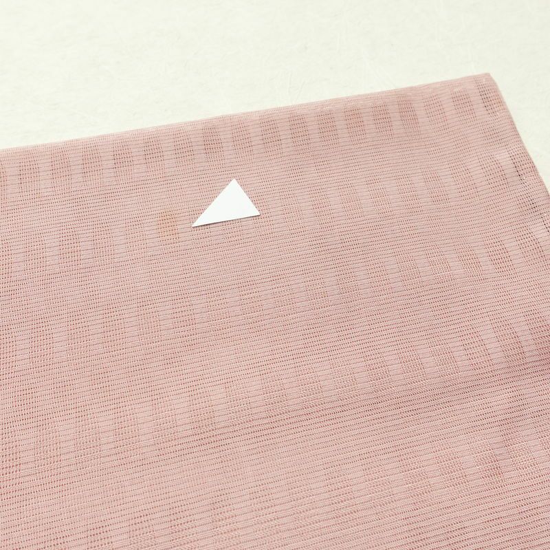 盛夏 色無地 しつけ糸付き 一つ紋付き ポリエステル その他の柄 単衣仕立て 身丈158cm 裄丈64.5cm リサイクル着物 着物 薄物 ピンク_画像13