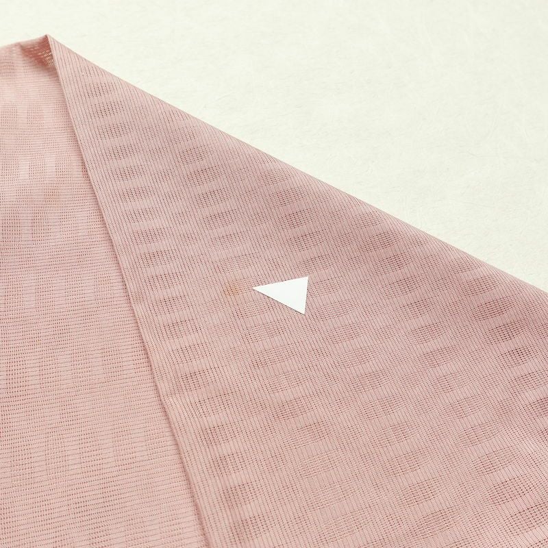 盛夏 色無地 しつけ糸付き 一つ紋付き ポリエステル その他の柄 単衣仕立て 身丈158cm 裄丈64.5cm リサイクル着物 着物 薄物 ピンク_画像14