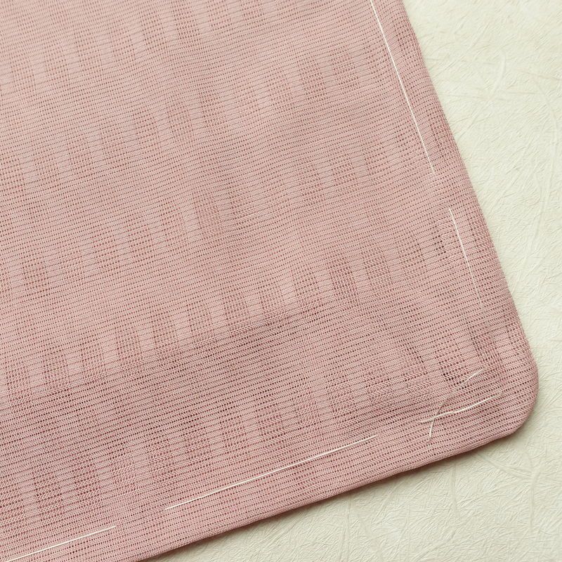 盛夏 色無地 しつけ糸付き 一つ紋付き ポリエステル その他の柄 単衣仕立て 身丈158cm 裄丈64.5cm リサイクル着物 着物 薄物 ピンク_画像16