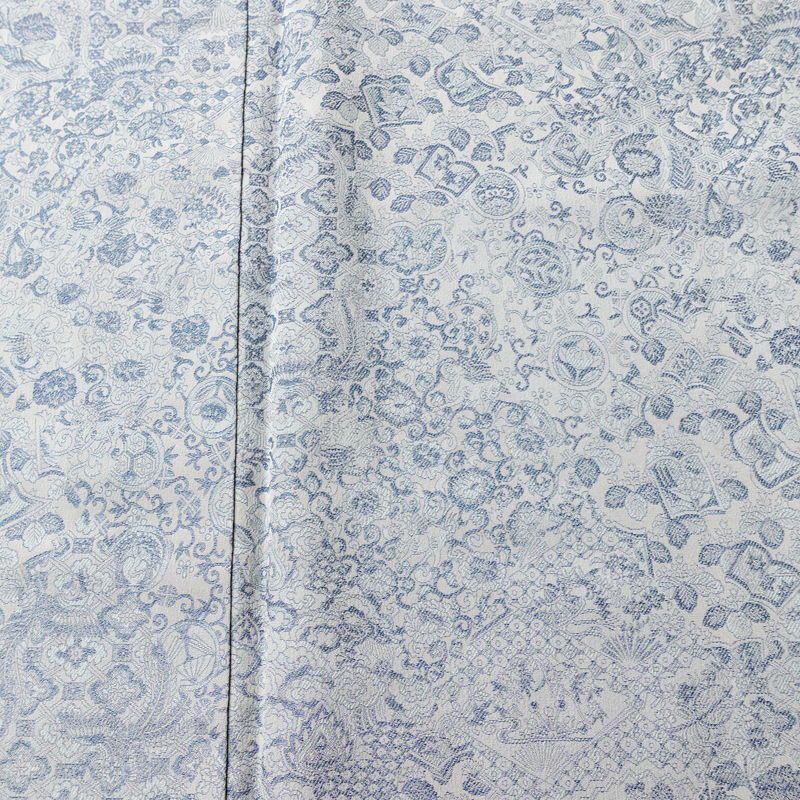 小紋 織柄小紋 正絹 古典柄 袷仕立て 身丈160cm 裄丈63.5cm リサイクル着物 着物 洒落 おしゃれ 青・紺_画像6