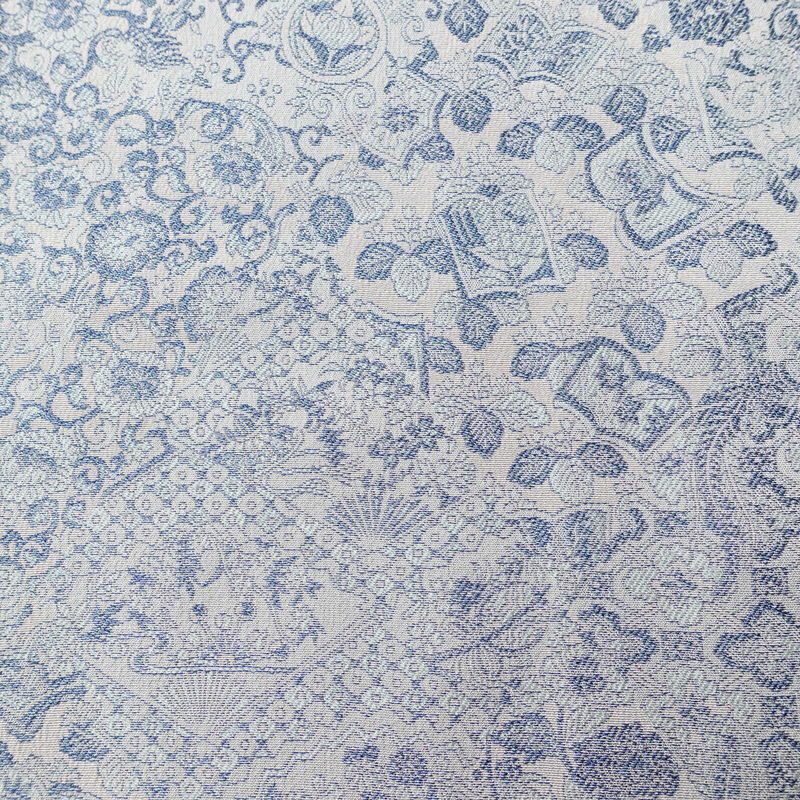 小紋 織柄小紋 正絹 古典柄 袷仕立て 身丈160cm 裄丈63.5cm リサイクル着物 着物 洒落 おしゃれ 青・紺_画像7