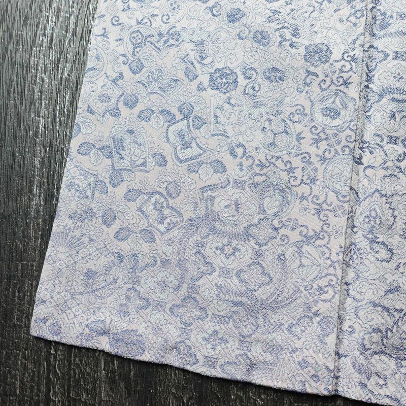 小紋 織柄小紋 正絹 古典柄 袷仕立て 身丈160cm 裄丈63.5cm リサイクル着物 着物 洒落 おしゃれ 青・紺_画像13